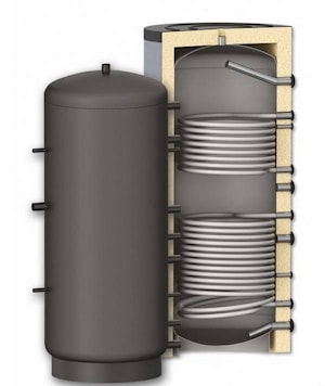 Теплоаккумулятор с двумя теплообменниками