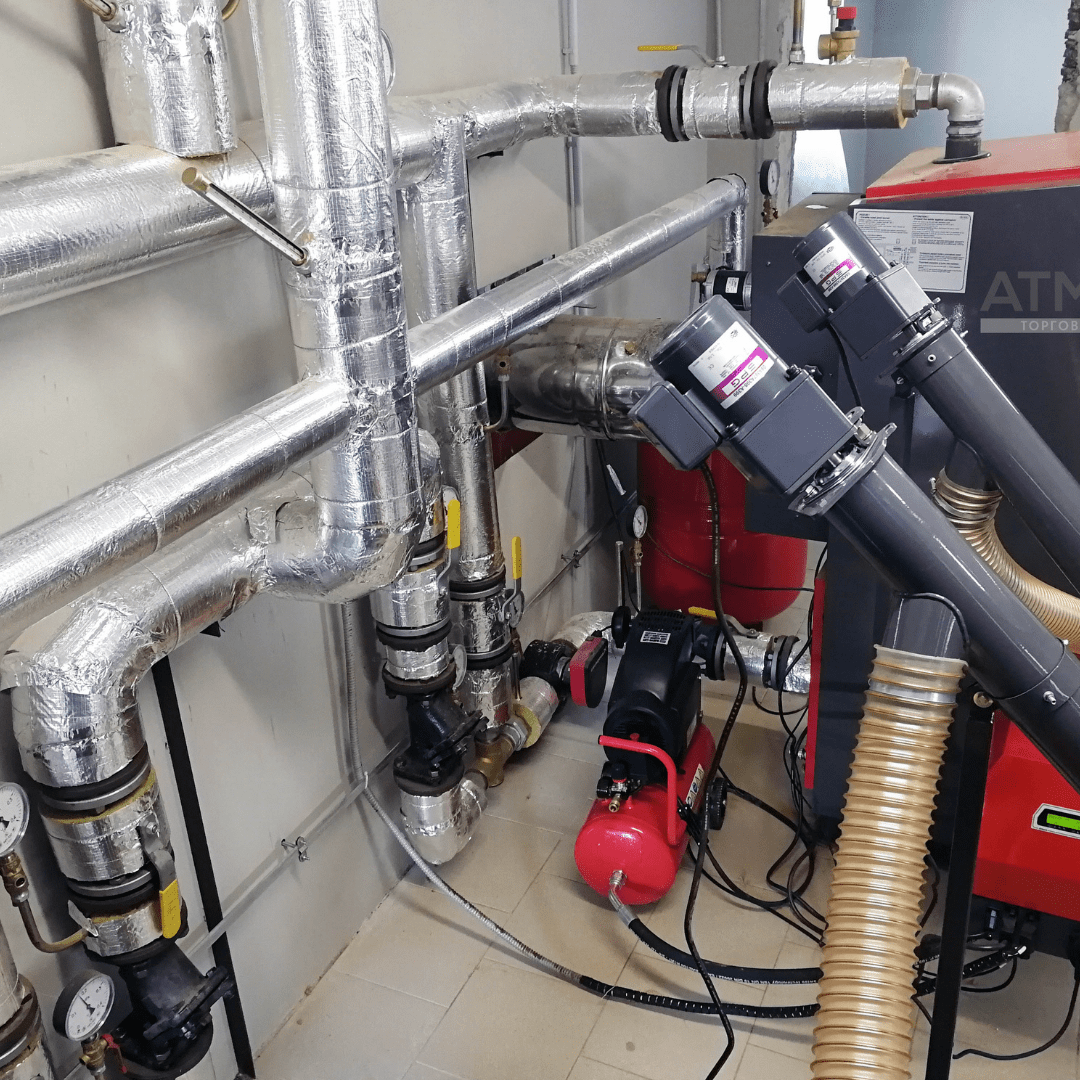 Компрессорная очистка пеллетной горелки